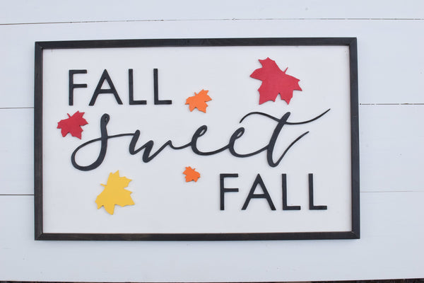 FALL SWEET FALL 3D Wood Sign |  Fall Sign   | Fall Decor Autumn Decor