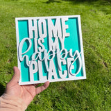 Home is My Happy Place 3D Wood Cutout Sign