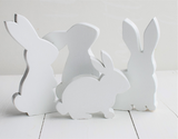 Wood EASTER BUNNY Table TOPPER / Mantle Decor  |  Wooden Bunnies Cutouts