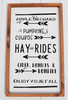 Fall Apple Orchard Sign | Fall Wood Sign | Fall Fun Sign