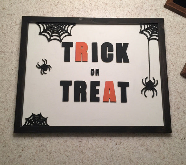 TRICK or TREAT 3D Sign  |  Trick or Treat Halloween Sign