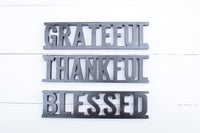 GRATEFUL THANKFUL BLESSED Stackable  Wood Cutouts