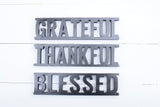 GRATEFUL THANKFUL BLESSED Stackable  Wood Cutouts