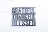 GRATEFUL THANKFUL BLESSED Stackable  Wood Cutouts