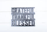 GRATEFUL THANKFUL BLESSED Stackable  Wood Cutouts