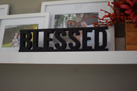 GRATEFUL THANKFUL BLESSED Stackable  Wood Cutouts