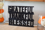 GRATEFUL THANKFUL BLESSED Stackable  Wood Cutouts