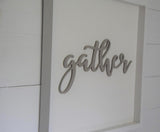 GATHER 3D Sign - Mineral & White