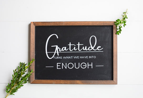 GRATITUDE Sign  | Gratitude Farmhouse Style Sign  |  Wood Thanksgiving Sign