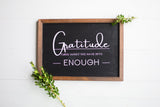 GRATITUDE Sign  | Gratitude Farmhouse Style Sign  |  Wood Thanksgiving Sign