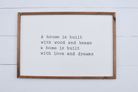 House and Home Sign  |  Farmhouse Style Home Sign  |  Wood Signs House and Home