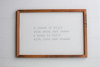 House and Home Sign  |  Farmhouse Style Home Sign  |  Wood Signs House and Home