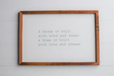 House and Home Sign  |  Farmhouse Style Home Sign  |  Wood Signs House and Home