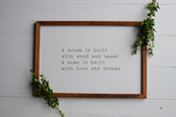 House and Home Sign  |  Farmhouse Style Home Sign  |  Wood Signs House and Home