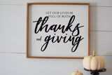Thanks and Giving Farmhouse style Thanksgiving Sign in White  |  Fall Sign  | Autumn Decor