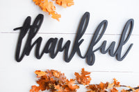 THANKFUL Word Cutout  |  Wood Cutout  THANKFUL  |  Thanksgiving Decor