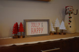 JOLLY & HAPPY Farmhouse Style Sign |  Christmas Farmhouse Sign