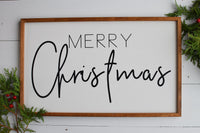 MERRY CHRISTMAS Sign | Christmas Farmhouse Sign | Holiday Decor