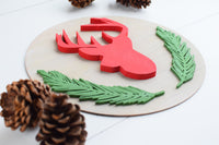 Round 3D CHRISTMAS DEER Sign