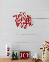 MERRY & BRIGHT Word Cutout | Christmas Cutout | Merry Cutout