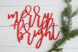 MERRY & BRIGHT Word Cutout | Christmas Cutout | Merry Cutout