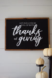 THANKS and GIVING Farmhouse Style Sign  in Black  |  Fall Sign  |  Thanksgiving Sign  |  Autumn Decor