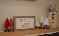 JOLLY & HAPPY Farmhouse Style Sign |  Christmas Farmhouse Sign