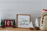 Wish you a MERRY CHRISTMAS Sign |  Farmhouse Style Christmas Sign