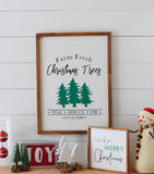 FARM FRESH CHRISTMAS Trees Farmhouse Style Sign | Holiday Decorations