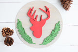Round 3D CHRISTMAS DEER Sign