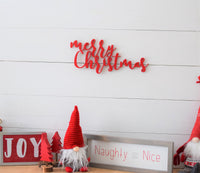 NAUGHTY AND NICE Christmas Sign | Christmas Decor | Red Gray Christmas