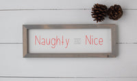 NAUGHTY AND NICE Christmas Sign | Christmas Decor | Red Gray Christmas
