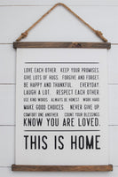 THIS IS HOME Family Scroll Style Sign | Wood Scroll Sign | Home Sign | Family Sign