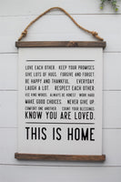 THIS IS HOME Family Scroll Style Sign | Wood Scroll Sign | Home Sign | Family Sign