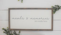 Meals & Memories are Made Here FARMHOUSE Style KITCHEN DECOR |  Rustic Kitchen Sign