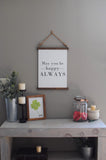LUCKY 4 LEAF CLOVER Farmhouse Sign  |  Lucky Sign