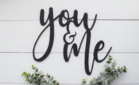YOU + ME Cutout Sign |  Modern You + Me Sign | Wood Sign | Valentine Decor