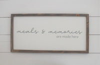 Meals & Memories are Made Here FARMHOUSE Style KITCHEN DECOR |  Rustic Kitchen Sign