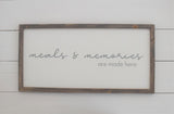 Meals & Memories are Made Here FARMHOUSE Style KITCHEN DECOR |  Rustic Kitchen Sign