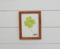 LUCKY 4 LEAF CLOVER Farmhouse Sign  |  Lucky Sign