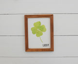 LUCKY 4 LEAF CLOVER Farmhouse Sign  |  Lucky Sign