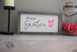 HAPPY EASTER FARMHOUSE Sign with Watercolor Bunny Ears