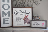 HAPPY EASTER FARMHOUSE Sign with Watercolor Bunny Ears