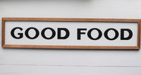 GOOD FOOD Farmhouse KITCHEN  Sign  |  Modern Rustic Kitchen Sign |  Large Kitchen Sign