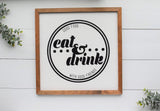 EAT & DRINK KITCHEN Decor Signs |  Kitchen Wall Decor |  Modern Rustic Kitchen Signs