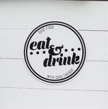 EAT & DRINK KITCHEN Decor Signs |  Kitchen Wall Decor |  Modern Rustic Kitchen Signs