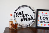EAT & DRINK KITCHEN Decor Signs |  Kitchen Wall Decor |  Modern Rustic Kitchen Signs