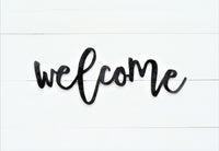 WELCOME WOOD CUTOUT | Modern Welcome Script Sign | Welcome Word Cutout 1