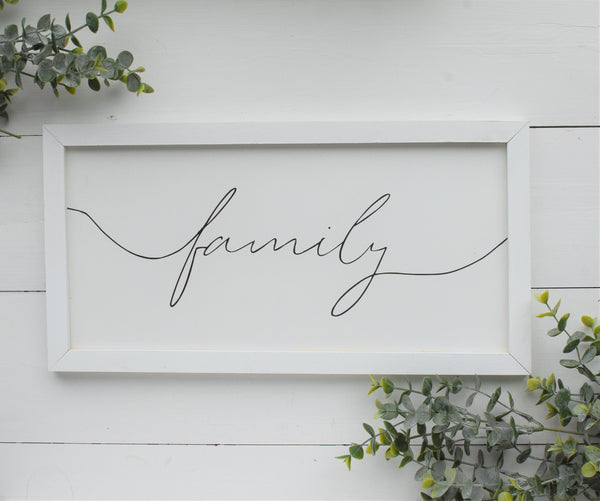 SIMPLE MODERN FAMILY Script Sign |  Family Wood Sign  | Modern Family Sign