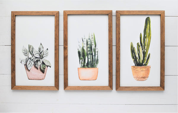 WATERCOLOR POTTED PLANTS Modern Rustic Wall Decor  |  Modern Plant Decor
